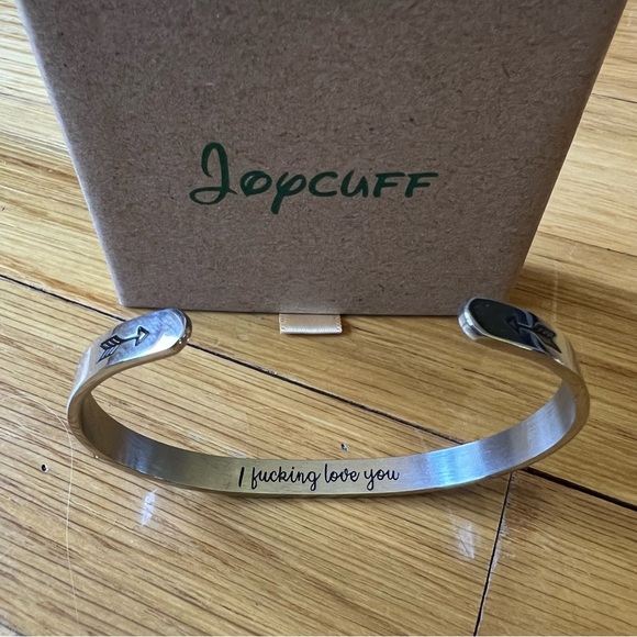 🎁NWT! Joycuff I Fu**ing Love You Stainless Steel Hidden Message Bracelet - Picture 6 of 11